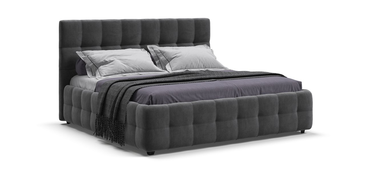 Кровать Босс 180*200 Про велюр Monolit серая - купить в Озерце