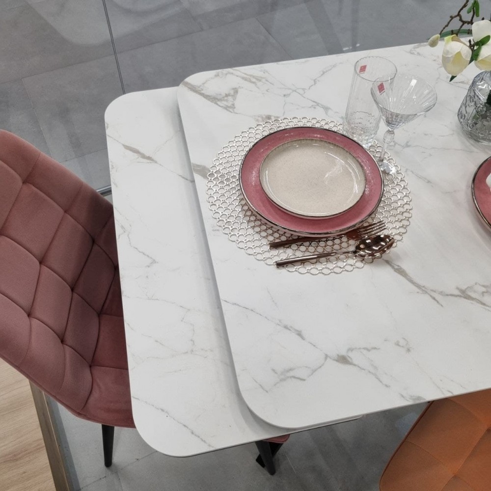 Стол LEON керамика Calacata Vaglioro - купить в Озерце