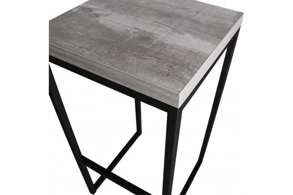 Табурет барный Лофт каркас черный муар, ЛДСП (Бетон Пайн) СРП 910 - купить в Озерце