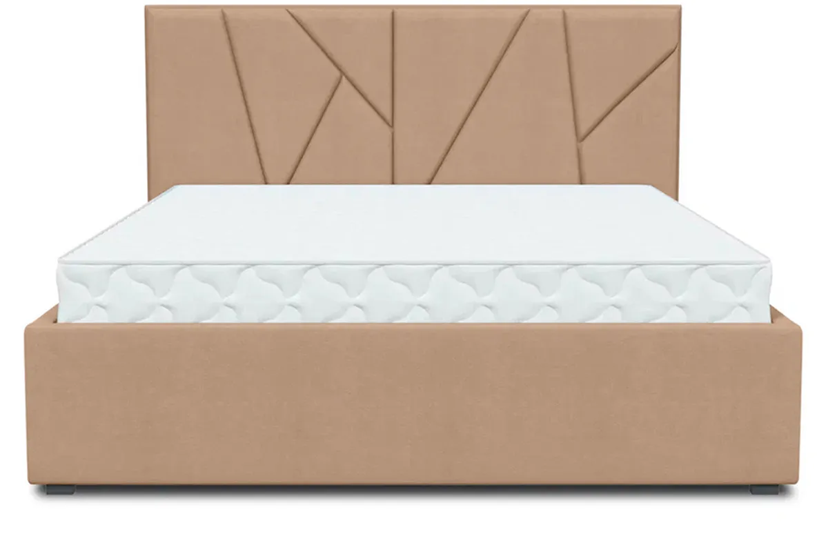Кровать Рица-1 с ПМ 140х200 (Дива VL-2502-02 / Бежевый крайола) 1 кат. - купить в Озерце