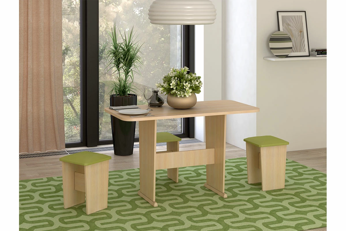 Стол Лидер 1Б (Дуб Молочный) - купить в Озерце