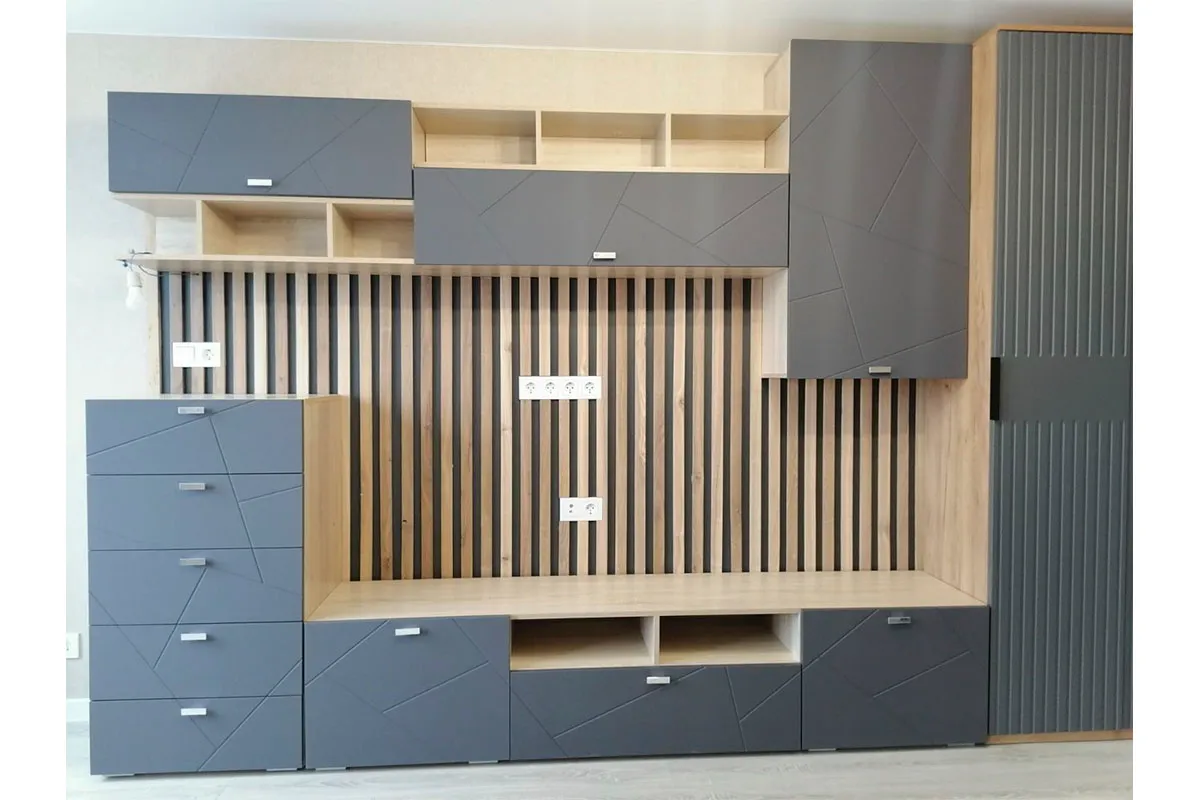 Полка с перегородкой Скайлайн 1200 (Дуб Сонома Светлый) — Мебель-центр Озерцо