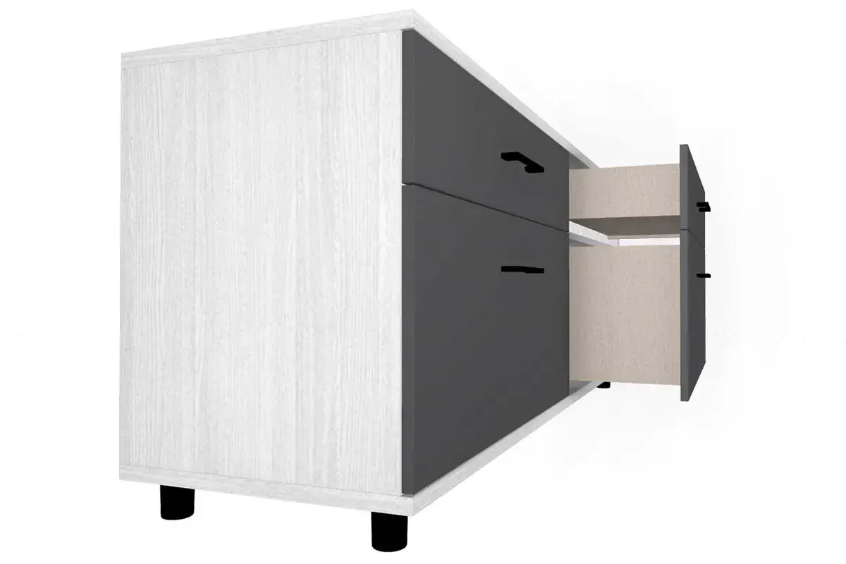 Тумба ТБ-5029-СЯ-АМ (Снежный Ясень/Антрацит матовый) — Мебель-центр Озерцо