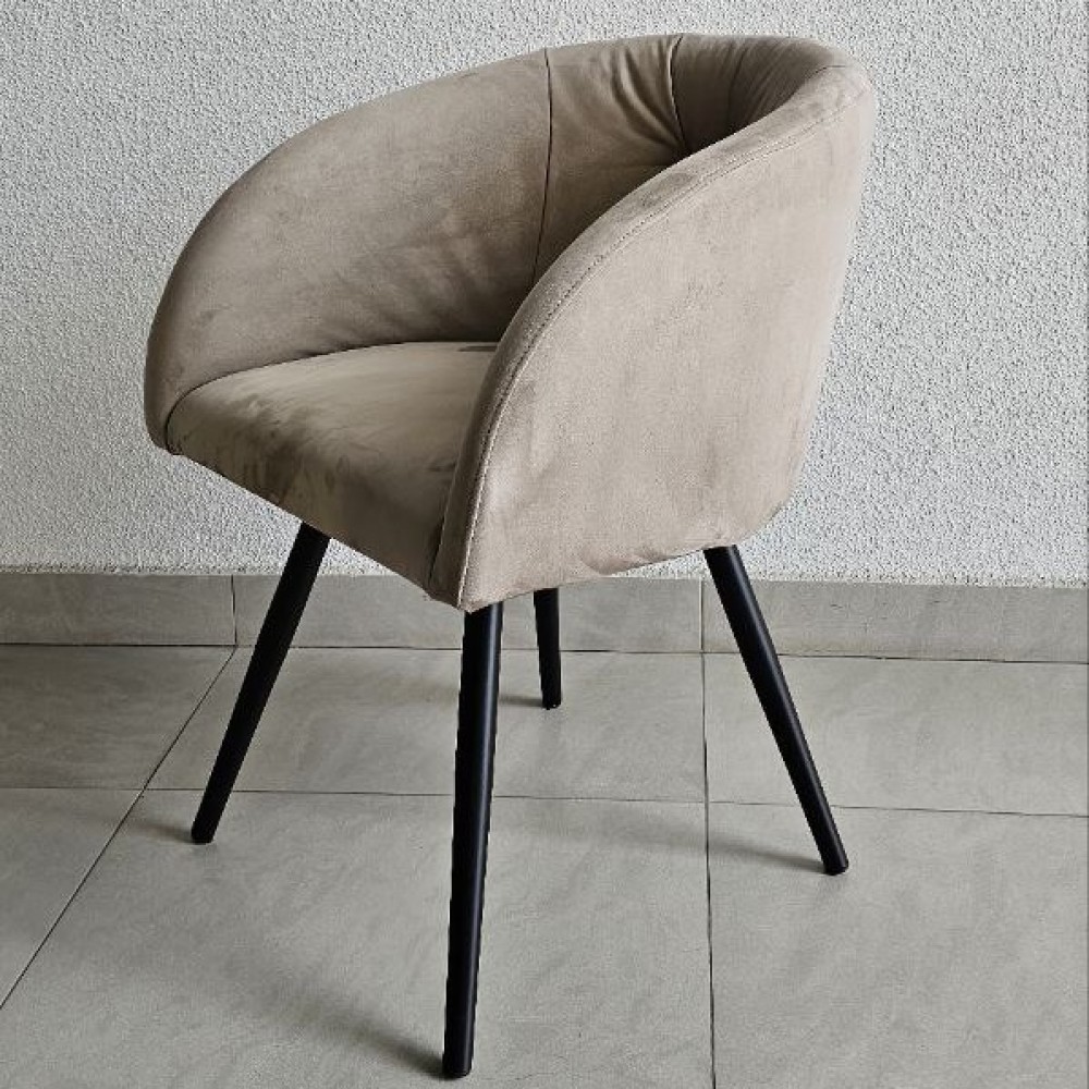 Стул КРИСТИНА-S/AL ROT муар черный/ капучино 5MAV04 - купить в Озерце