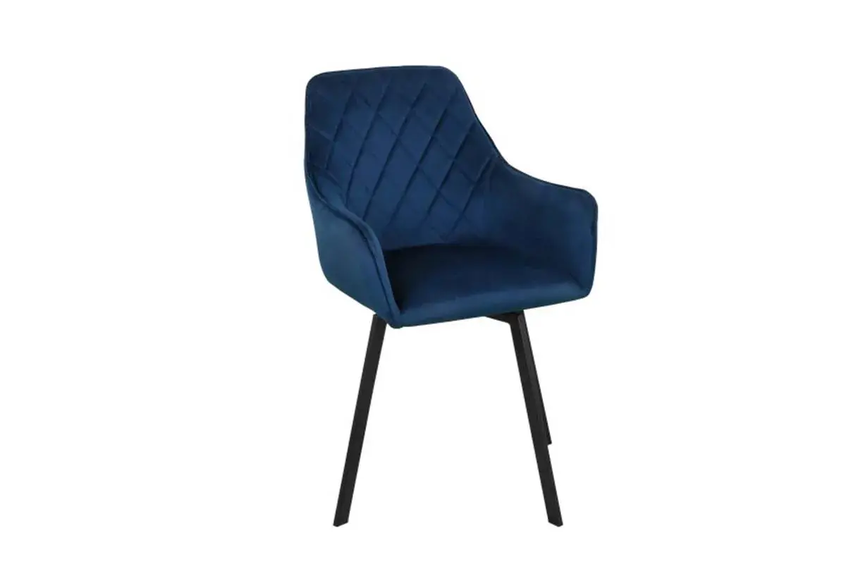 Стул поворотный Бостон каркас Муар черный, велюр (Velluto 25 синий) СРП-156 - купить в Озерце