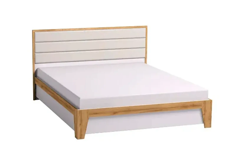 Кровать Айрис 307 Люкс без орт. основания 160х200 (Белый / Дуб золотистый) - купить в Озерце