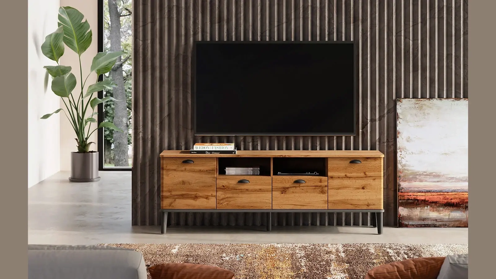 Тумба ТВ Kaido 43x182, цвет Дуб Натюрель — купить в Озерце