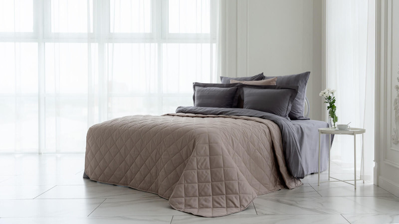 Покрывало хлопковое Askona Home, цвет синий топаз 220x240 в мебель-центре Озерцо