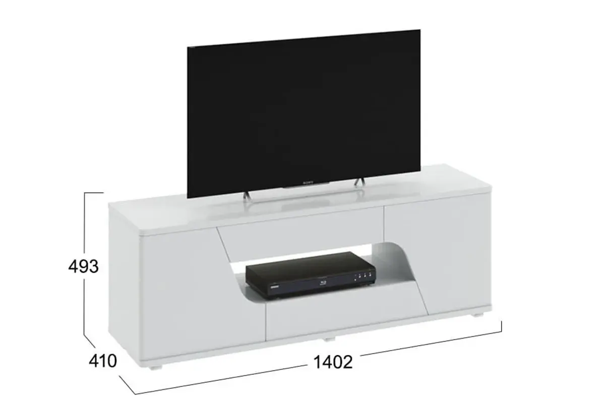 Тумба ТВ Diamond Тип 5 (Белый глянец) — Мебель-центр Озерцо
