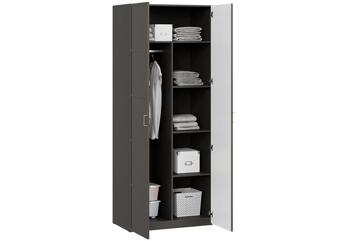 Шкаф для одежды Стелла (Серый Вулкан/Фон серый) в мебель-центре Озерцо