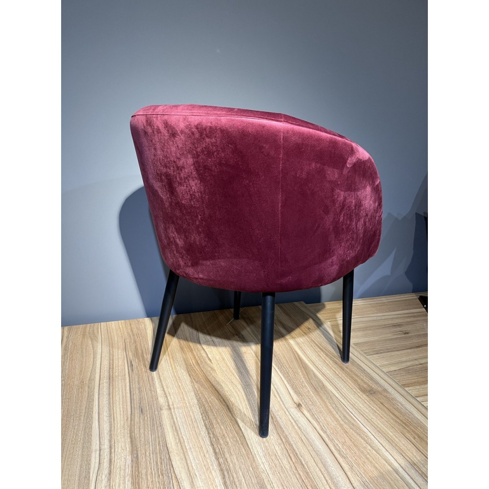 Стул КРИСТИНА-S/AL Rot муар черный, бордовый 5POM91 - купить в Озерце