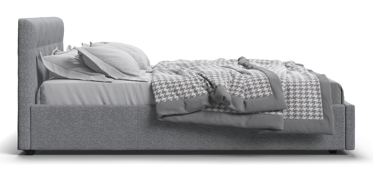 Кровать Белла 140*200 с ПМ рогожка Malmo серая - купить в Озерце