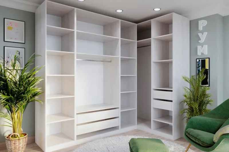 Гардеробная Рум Комплектация 1 без фасадов (Ясень Анкор Светлый) — Мебель-центр Озерцо