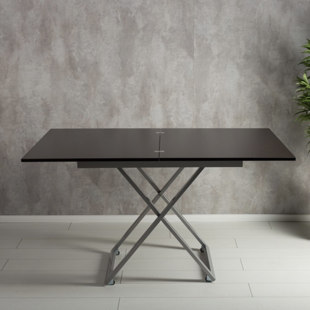 Стол-трансформер Apollo венге матовый/серебро - купить в Озерце