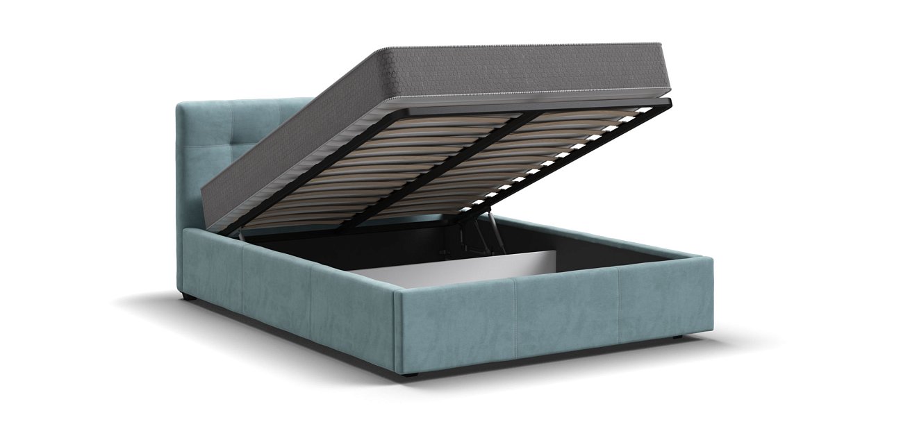 Кровать Белла 140*200 с ПМ велюр Monolit аква - купить в Озерце