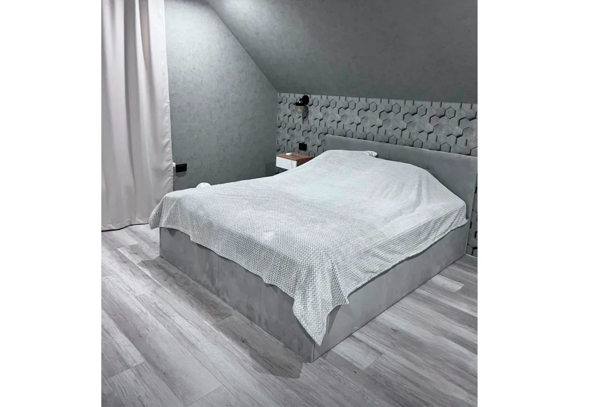 Кровать Лора с ПМ 160х200 (Велюр/Confetti Silver) - купить в Озерце