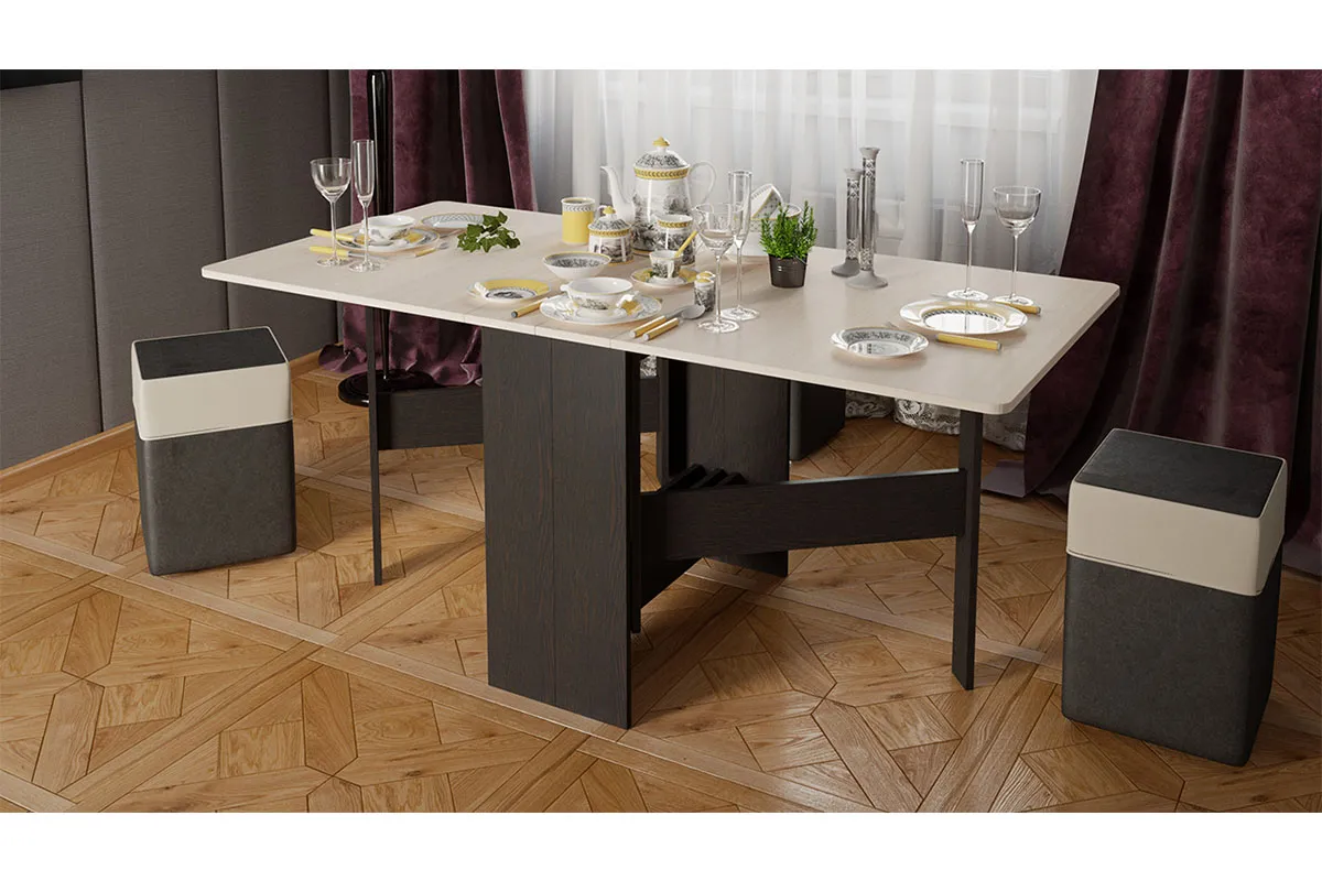 Стол-книжка тип 2 (Венге Цаво/Дуб Белфорт) - купить в Озерце