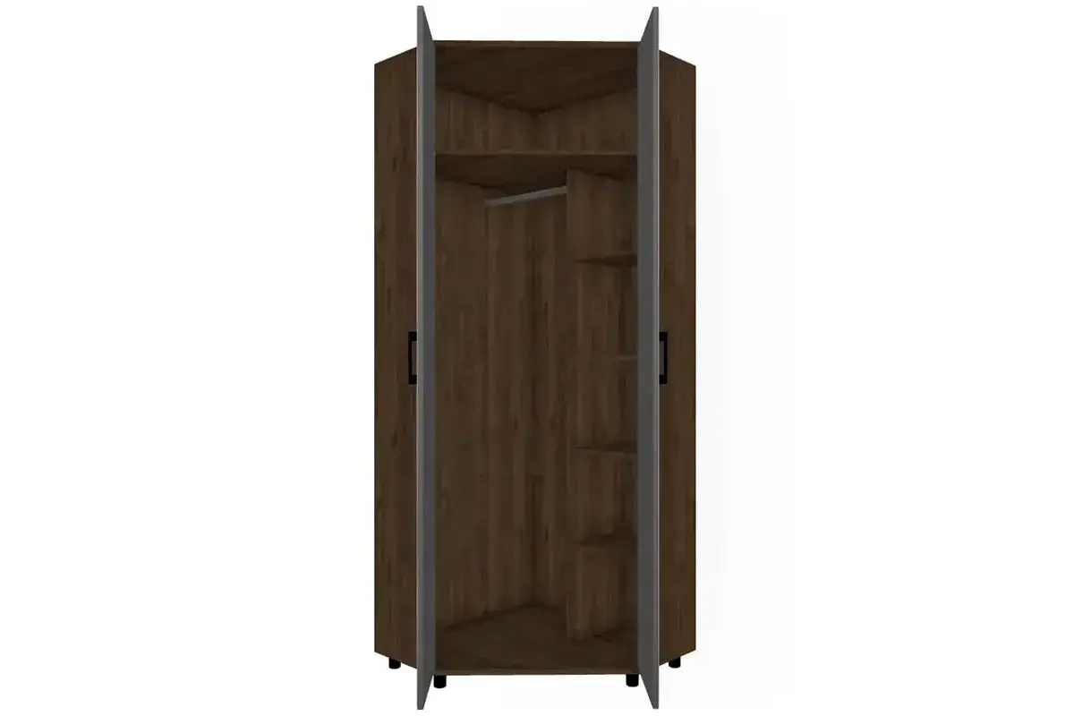 Шкаф для одежды и белья ШК-5016-ГТ-АМ (Гикори Джексон Темный/Антрацит Матовый) в мебель-центре Озерцо