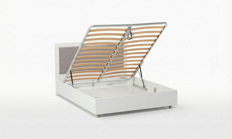 Кровать с подъемным механизмом Innovo ice, цвет белый премиум + ткань Casanova Grey, 120x200 - купить в Озерце