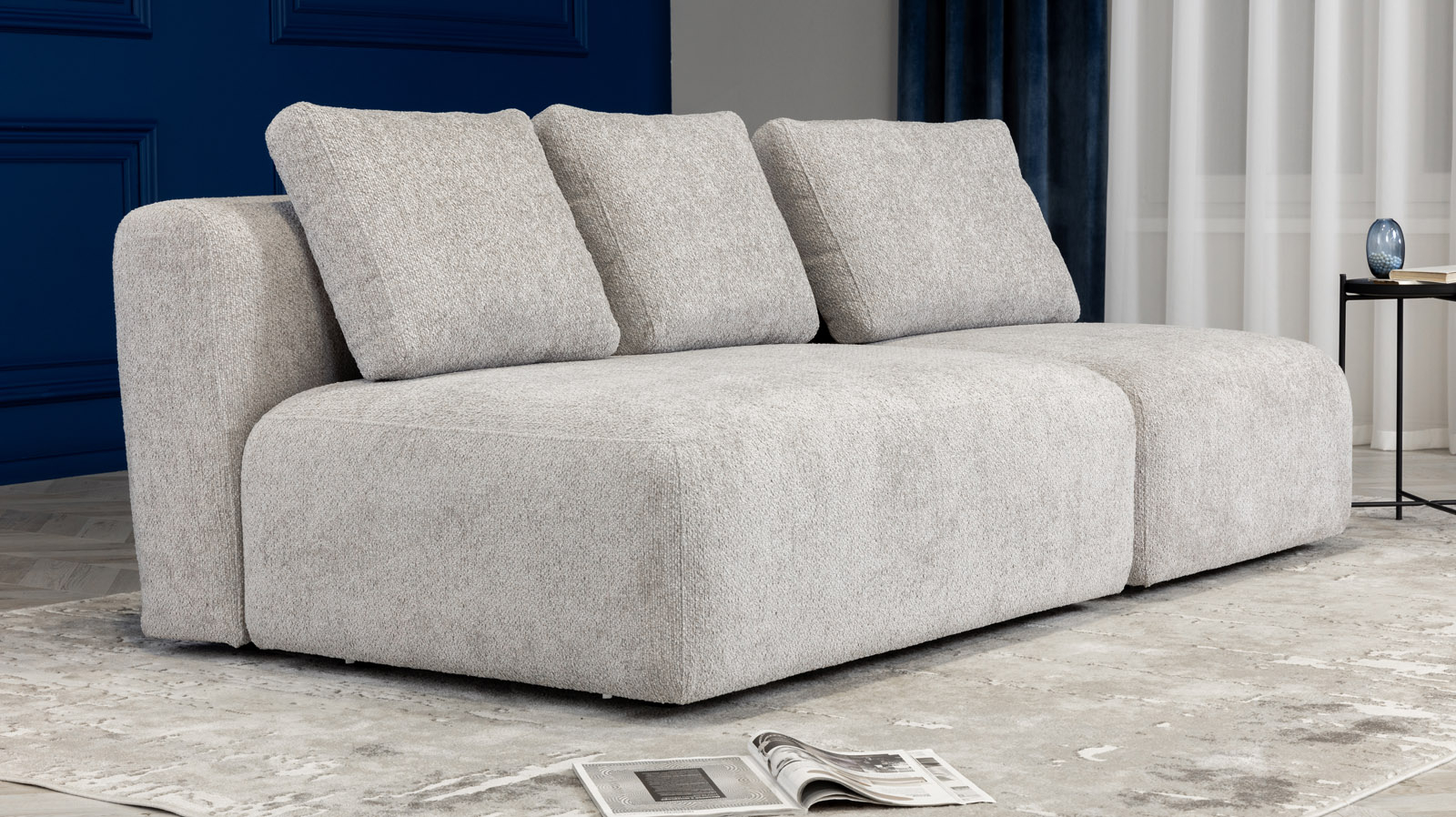 Диван модульный Мольто-2 секц-пуф 125+85-спинка 125+85-Тк. Alaska 26 107x214 — купить в Озерце