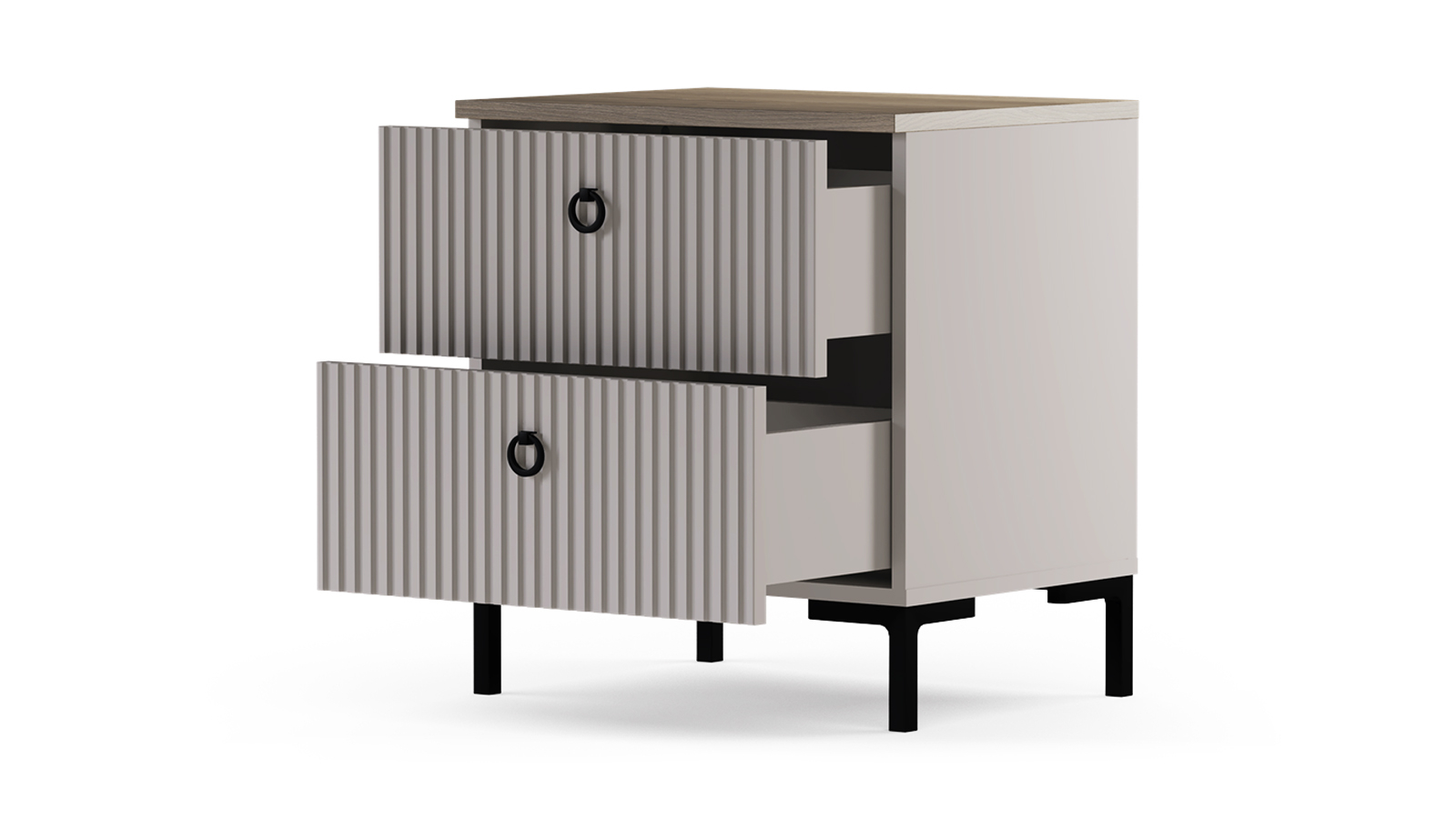 Тумба прикроватная Zima, цвет Гикори кингстон + Белый	 41x53.5 — купить в Озерце