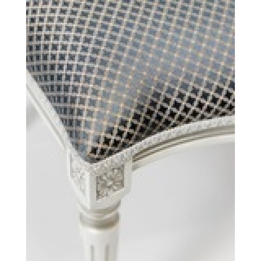 Стул LEONARDO белый+серебро/ромб+черный - купить в Озерце