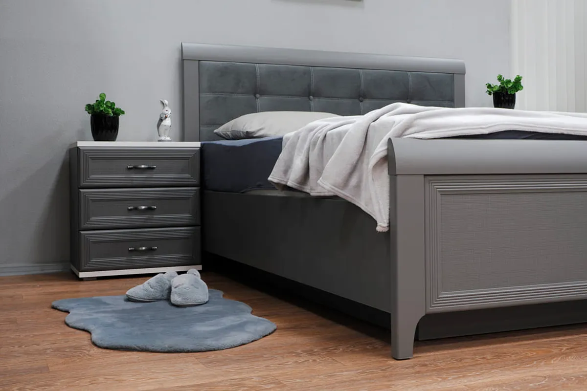 Кровать КР-1033-СО-В 160х200 (Серый Оникс/Велюр) - купить в Озерце