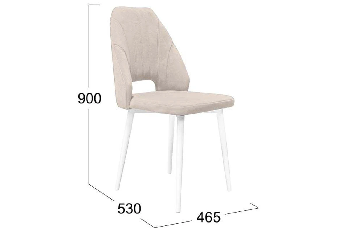 Стул Капри Исп. 2 конус Т2 (Белый муар/Велюр DREAM бежевый) - купить в Озерце