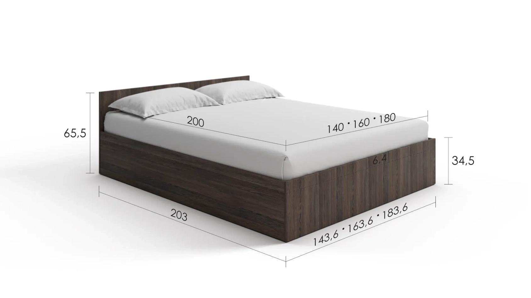 Кровать Pronto цвет Венге Мали 140x200 - купить в Озерце