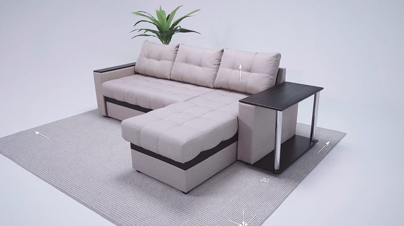 Атланта НПБ угловой диван Рогожка Мальмо платина — купить в Озерце