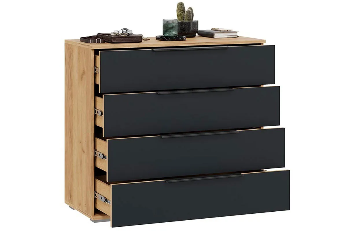 Комод Джоли (Дуб Крафт золотой/Графит матовый) — Мебель-центр Озерцо