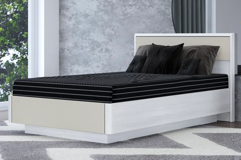 Кровать КР-4001-СЯ-КМ с ПМ 120х200 (Снежный Ясень/Кашемир Матовый) - купить в Озерце