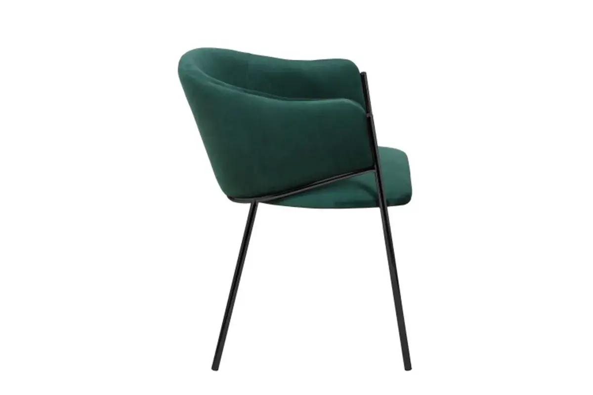 Стул Муза каркас черный матовый, велюр (Velluto 10 темно-зеленый) СРП-068 - купить в Озерце