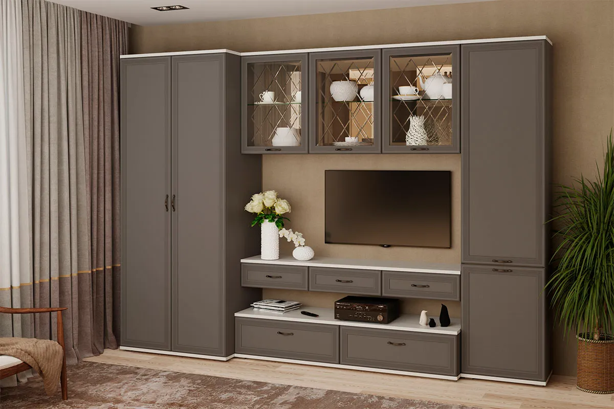 Тумба ТБ-1072-СЯ-СО (Снежный ясень/Серый Оникс) — Мебель-центр Озерцо