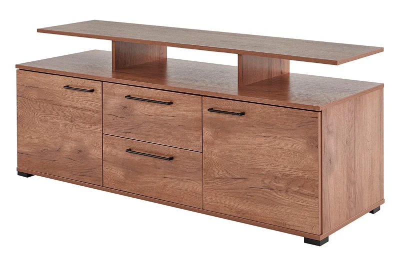 Тумба комбинированная Валери 1 (Дуб Табачный/Чёрный) — Мебель-центр Озерцо