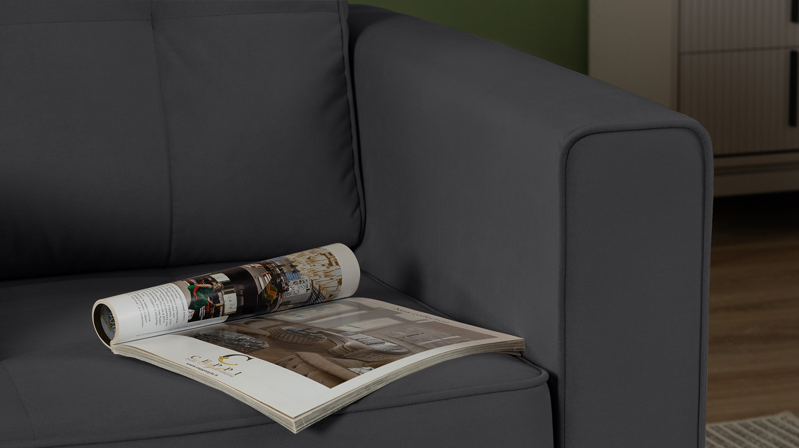 Кресло Amani Pro, Тк. Sky Velvet 38 (подлокотник: 15 см) 89x93.5 — купить в Озерце