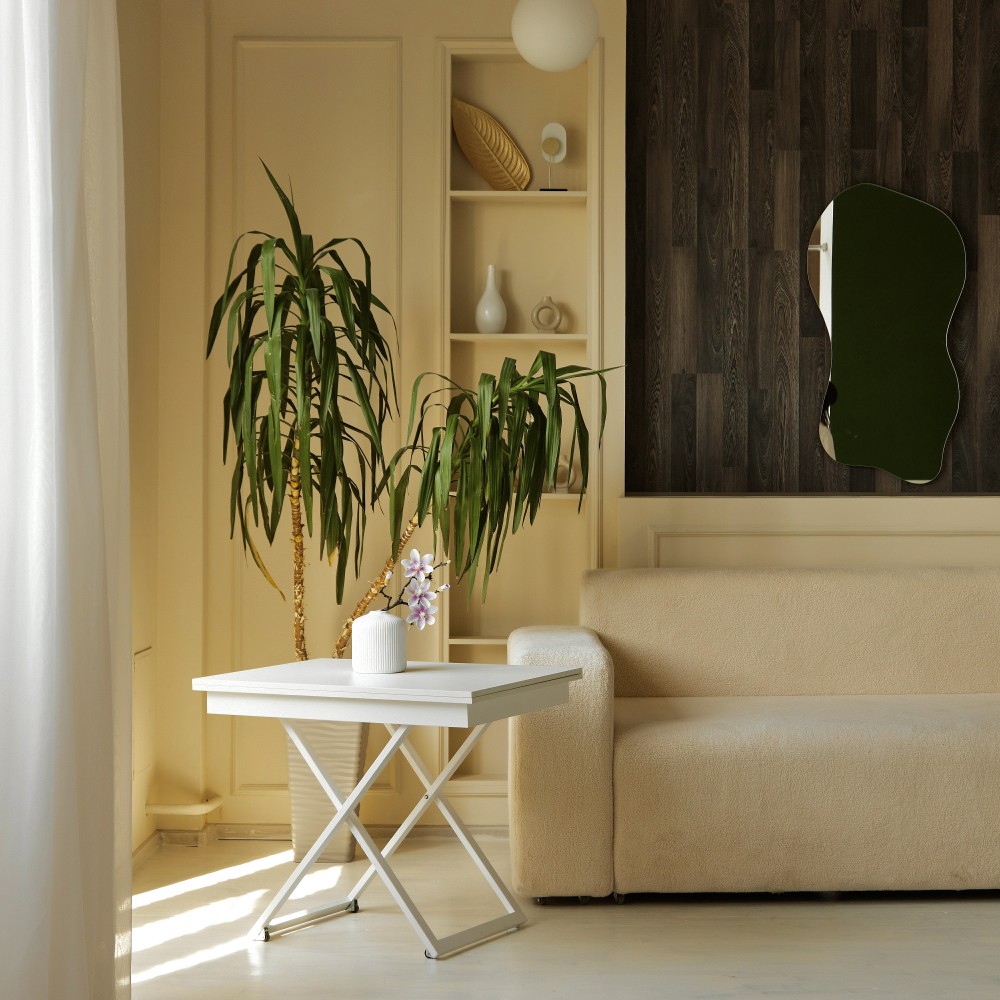 Стол-трансформер Apollo белый матовый/подстолье белое - купить в Озерце