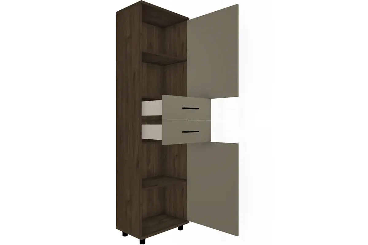 Шкаф многоцелевой ШК-5072-ГТ-ЛМ (Гикори Джексон Темный/Латте Матовый) в мебель-центре Озерцо