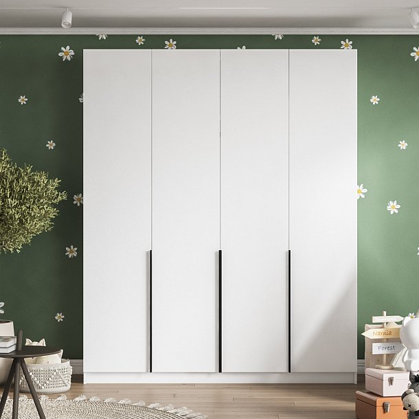 Рим 180 шкаф распашной 4Д+ящики Белый в мебель-центре Озерцо