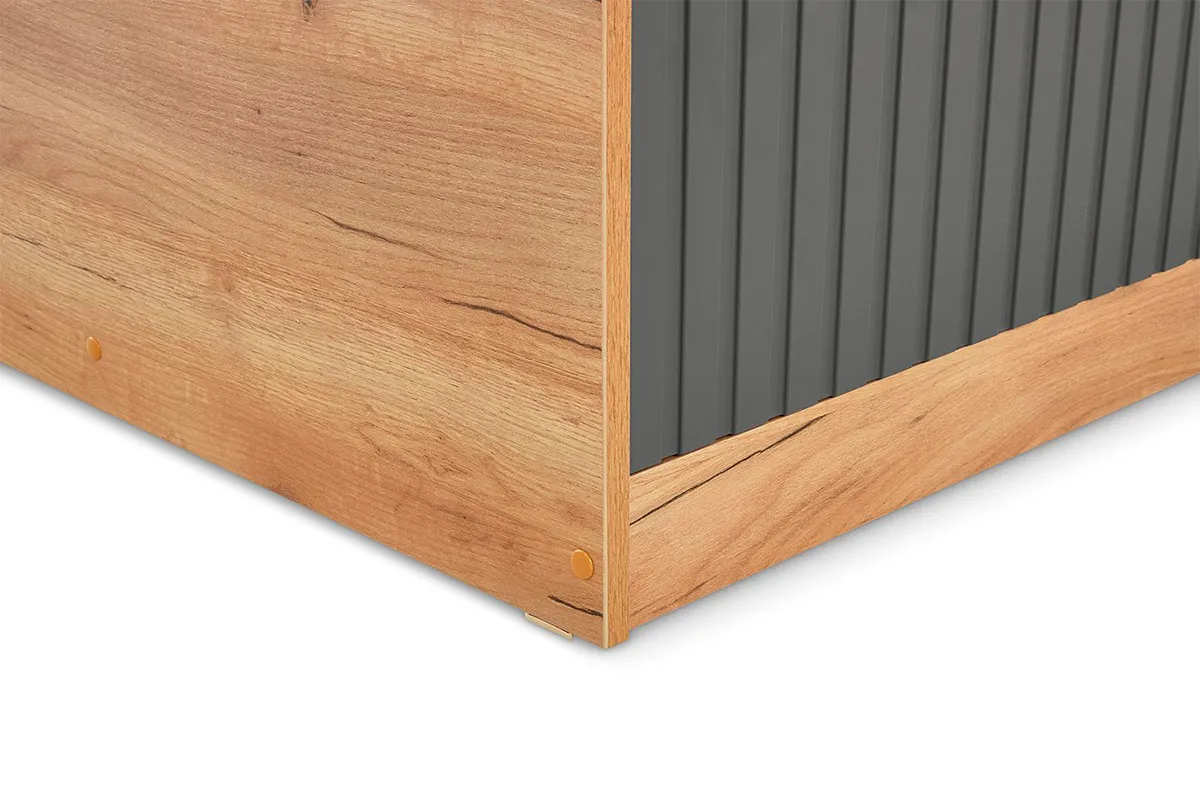 Кровать комбинированная Хилтон 90х200 Тип 1 (Дуб Крафт золотой/Графит матовый) - купить в Озерце