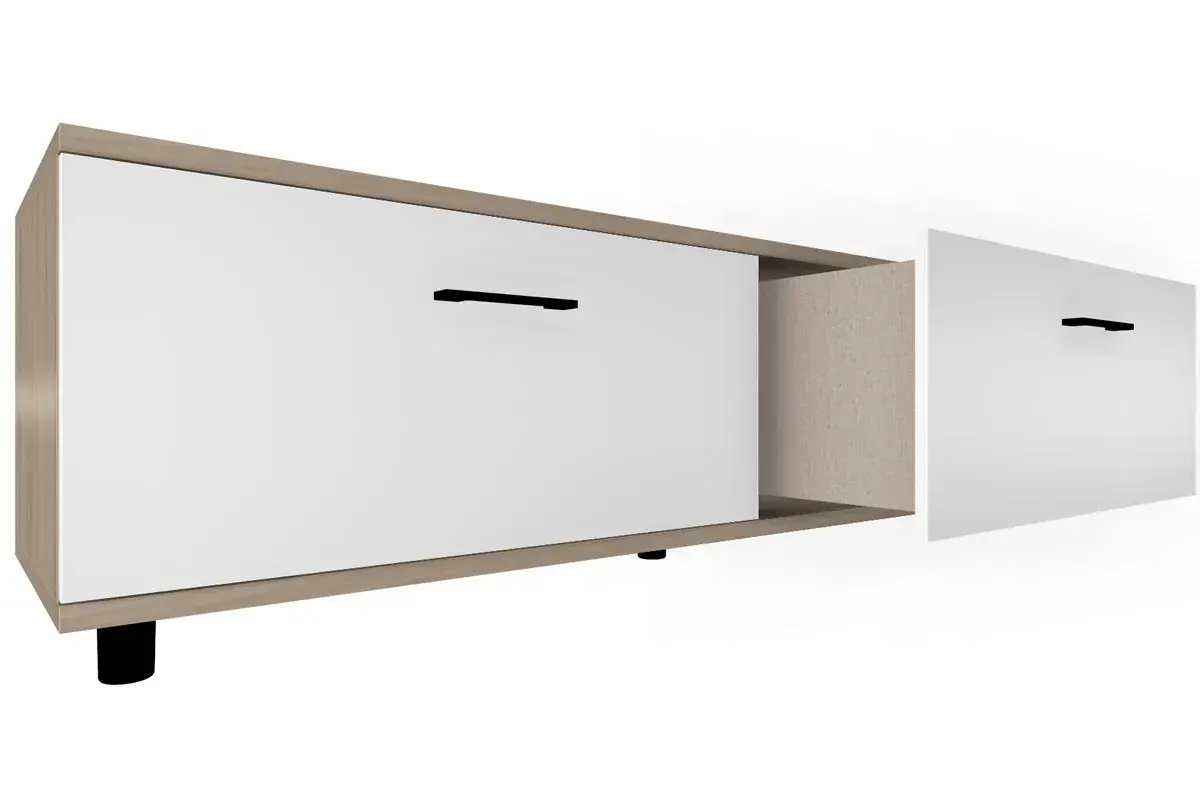 Тумба ТБ-5039-ГС-БГ (Гикори Джексон Светлый/Белый Бриллиант Глянцевый) — Мебель-центр Озерцо