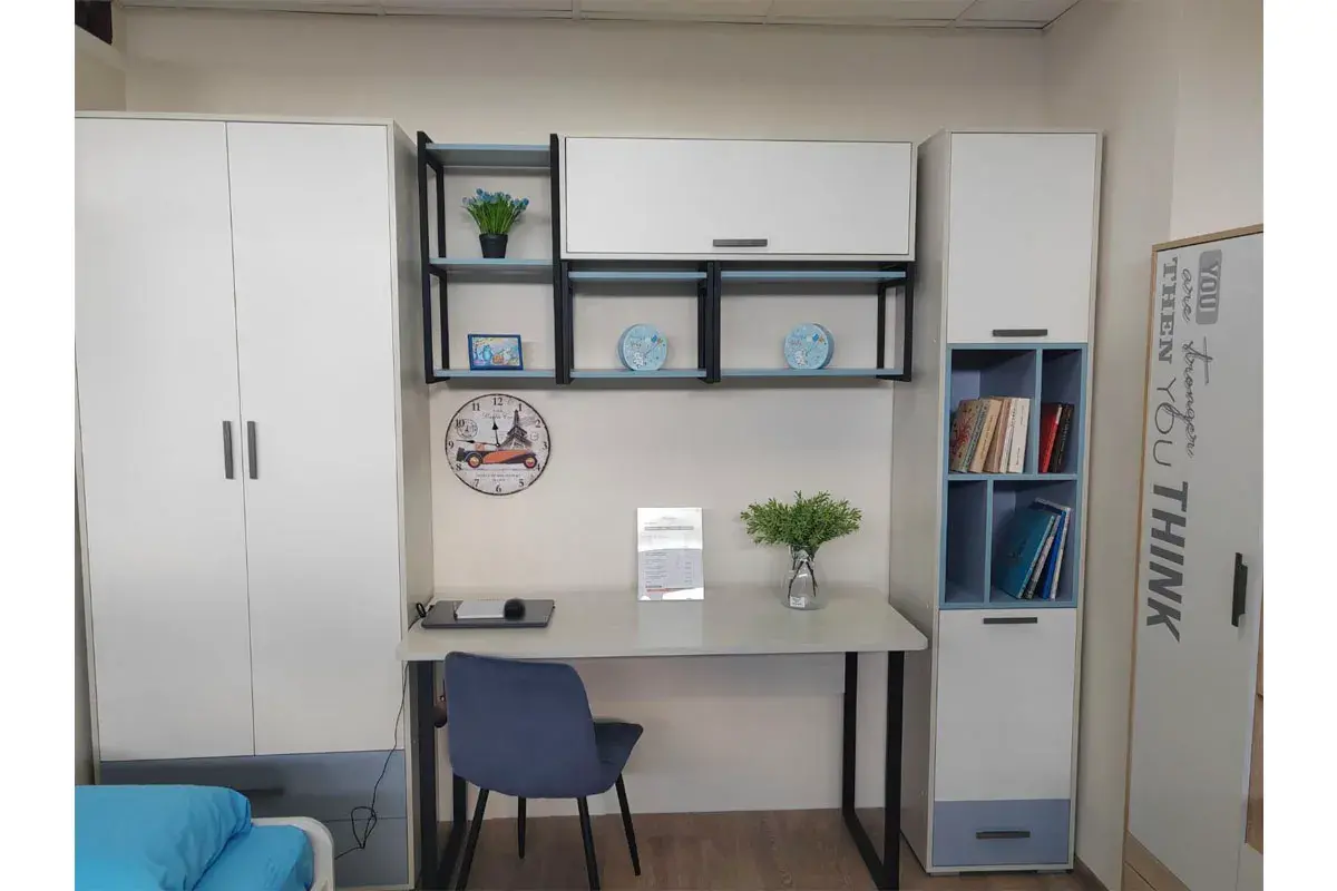 Полка на мет. каркасе Стич 600х360 (Серо-голубой) — Мебель-центр Озерцо