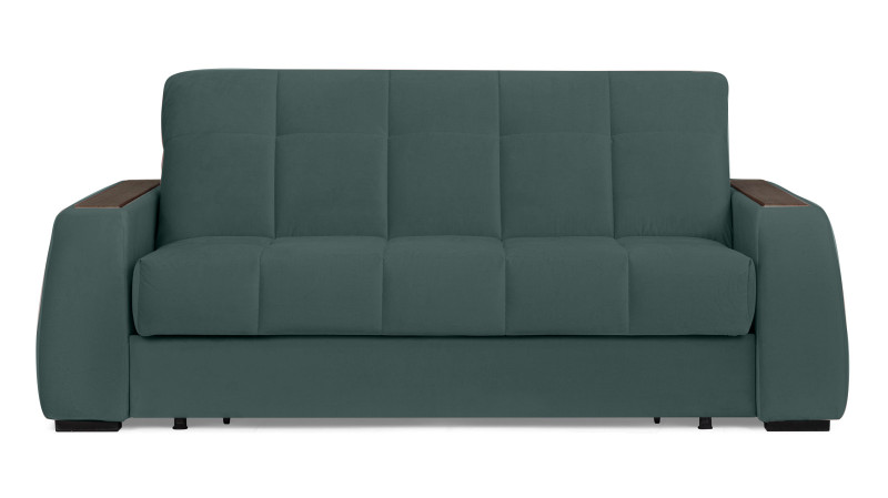Диван - кровать Domo Pro с накладкой цвета венге, стежка квадрат, ткань Casanova Seawave 160x216 — в мебель-центре Озерцо