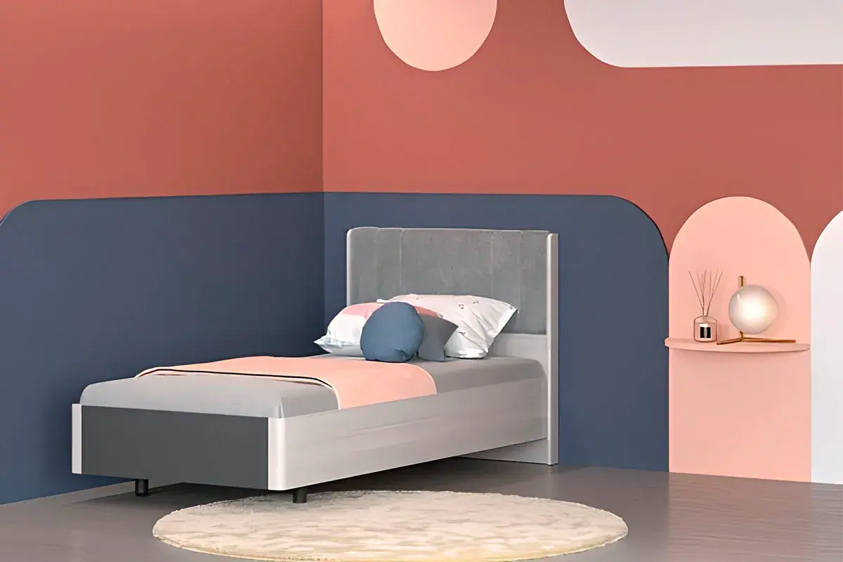 Кровать КР-5015-СЯ-АМ 90х190 (Снежный Ясень/Антрацит Матовый) - купить в Озерце