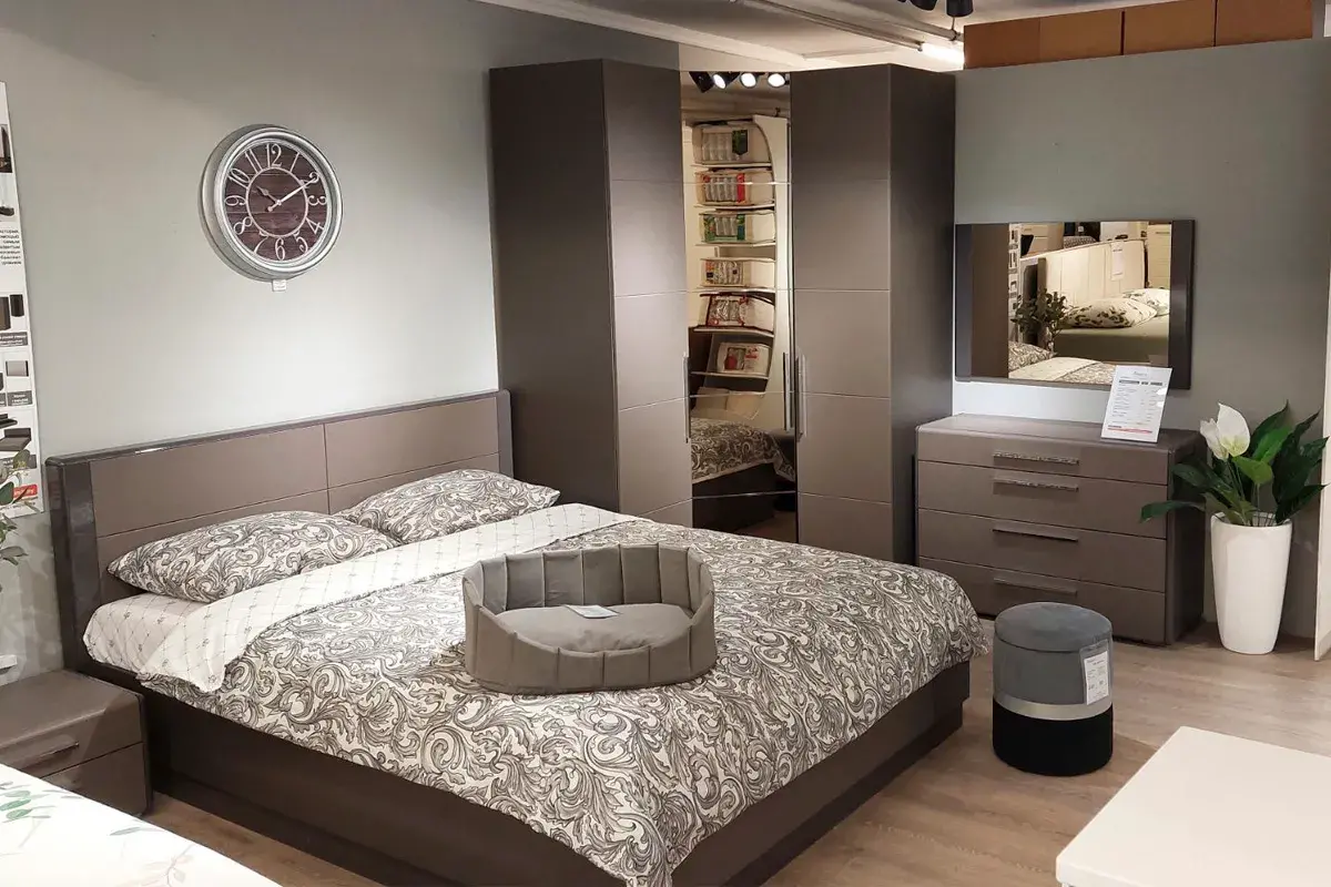 Двуспальная кровать Наоми с подъемным механизмом (Фон Серый/Джут) 160х200 - купить в Озерце