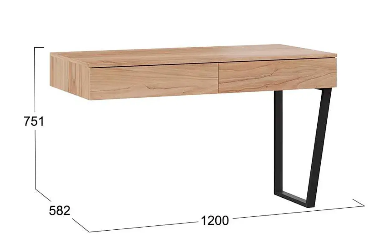 Стол письменный Порто ТД-393.15.02 с ящиками (Графит/Яблоня Беллуно) — Мебель-центр Озерцо