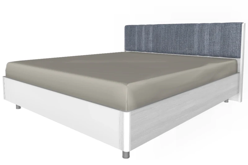 Кровать КР-5014-СЯ-БГ 180х200 (Снежный Ясень/Белый Бриллиант Глянцевый) - купить в Озерце