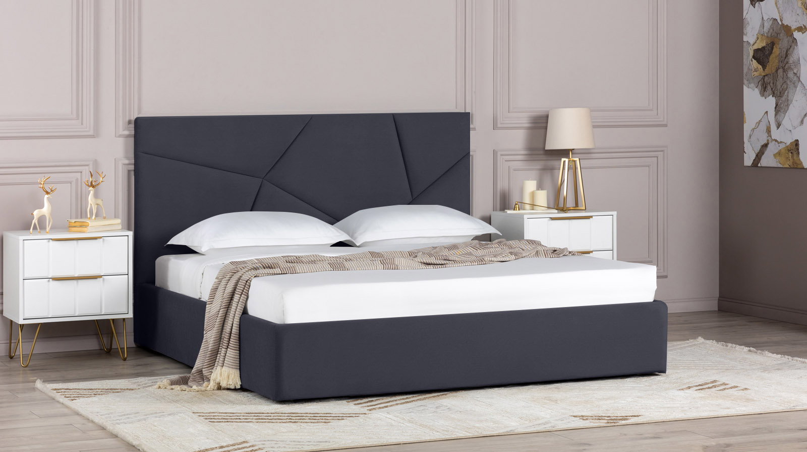 Кровать с подъемным механизмом Opera I, ткань Sky Velvet 40, 160x200 - купить в Озерце