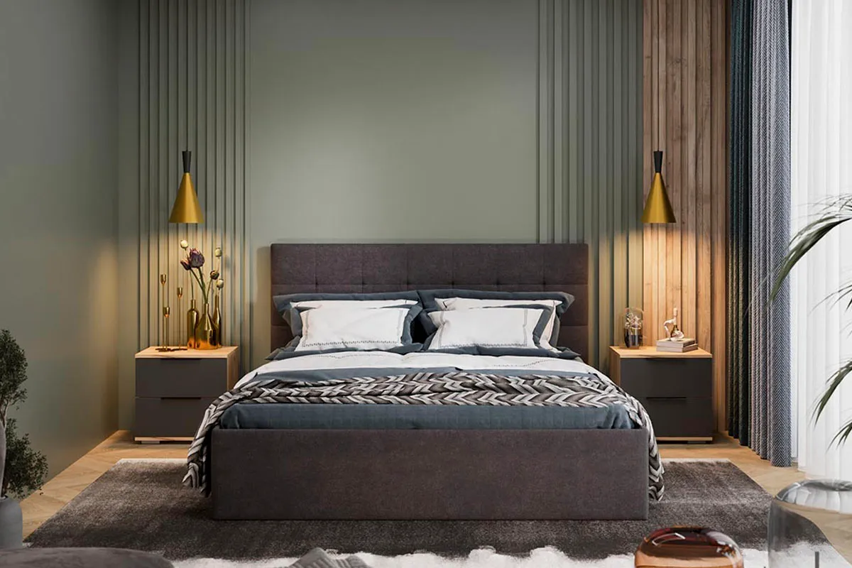 Кровать Джоли универсальная 160х200 Тип 1 (Микровелюр/Wellmart Graphite) - купить в Озерце