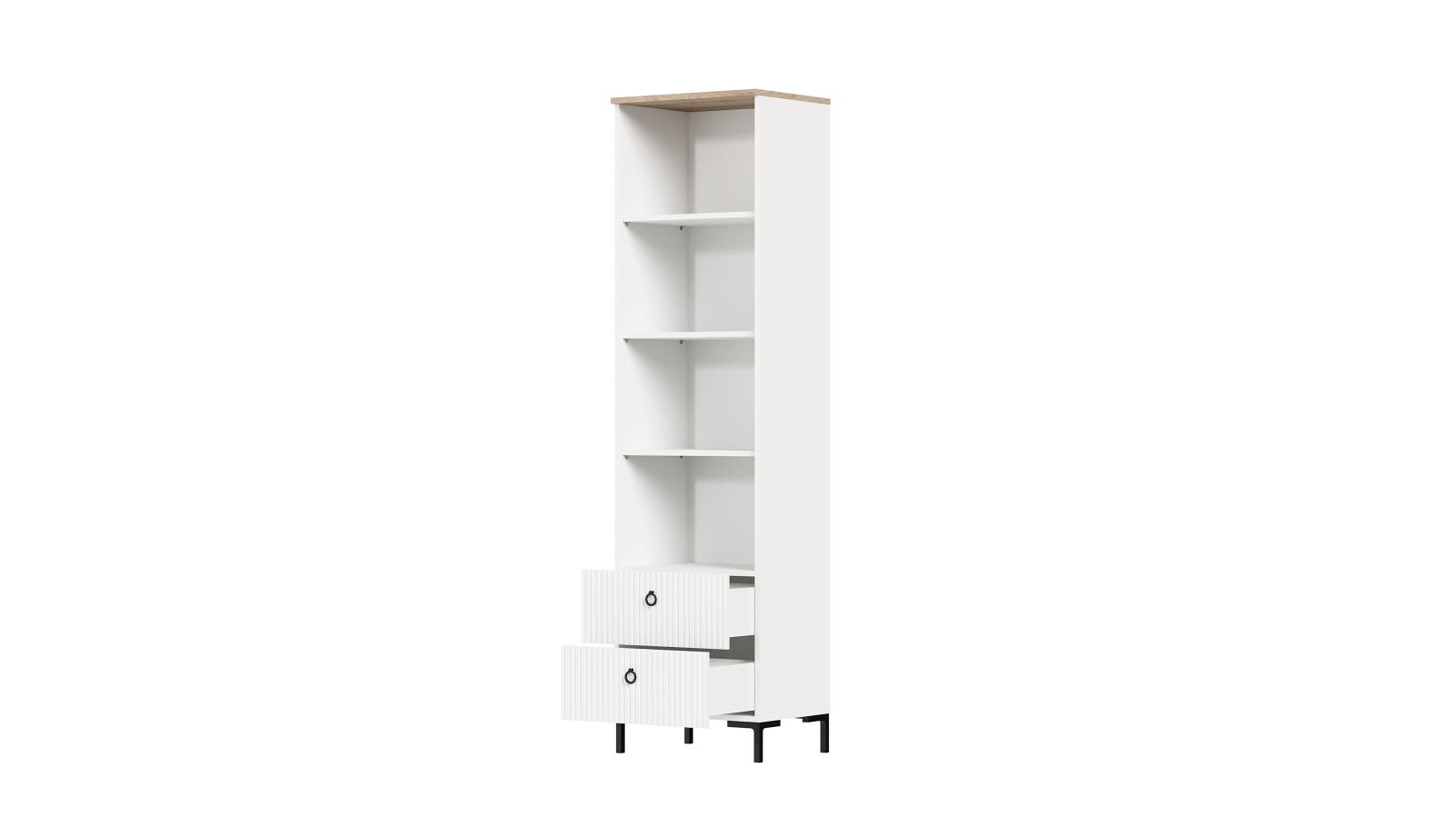 Стеллаж Zima, цвет Гикори кингстон+Белый, с 2 ящиками, 41x53 — купить в Озерце